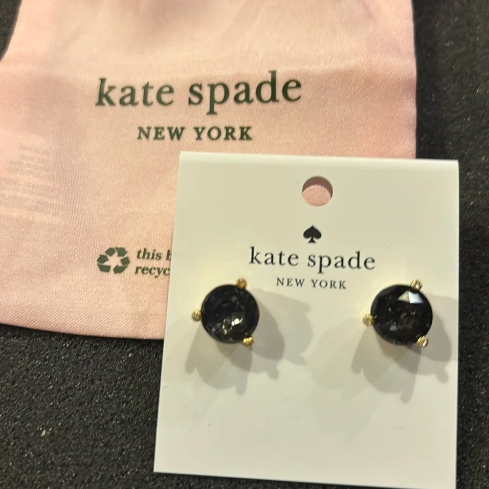 NWT Kate Spade Black Diamond Rise and Shine Earrings W bag